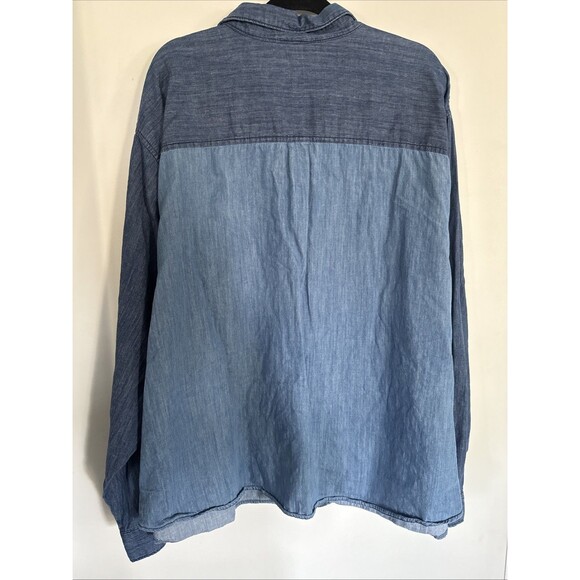 A.N.A A New Approach Blue Patchwork Denim style Longsleeve Top size 5X - Picture 6 of 7
